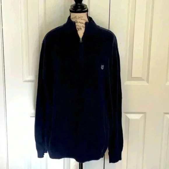 Chaps Men’s Navy 100%  Cotton Sweater - Picture 1 of 4